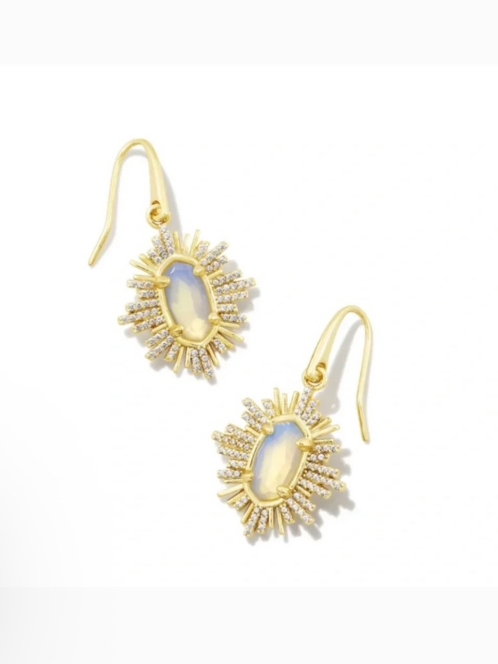 Kendra Scott Gold Grayson Sunburst Earrings in Iridescent Opal Illusion